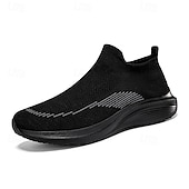 economico Sneakers da uomo-sneakers slip-on rosse leggere da uomo | tomaia in flyknit traspirante con suola comoda per attività casual e sportive