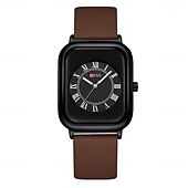 billiga Kvartsklockor-Dam Kvartsklockor Minimalistisk Mode Vardaglig klocka Armbandsur VATTENTÄT Världstid Dekorativ Läder Silikonrem Klocka