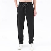 baratos Calças Desportivas-Homens Sherpa Calças de lã Calças Esportivas Corredor Calças Bolsos Com Cordão Cintura elástica Tecido Conforto Quente Comprimento total Ao ar livre Casual Diário Esportes Moda Preto Cinzento