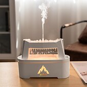 preiswerte Luftbefeuchter und Luftentfeuchter-Diffusoren für ätherische Öle mit Flammen und Regentropfen, Duftdiffusor für die Schlafzimmer-Aromatherapie, Luftdiffusor, Aroma-Defuser, 300 ml, mit zeitgesteuertem, düsterem Niederschlag und Regentropfen