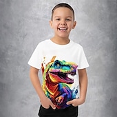 economico Animali 3D per Ragazzo-Da ragazzo 3D Pop art Animali Dinosauro maglietta T-shirt Manica corta Estate Primavera Di tendenza Essenziale Bambino 4-12 anni Girocollo Esterno Informale Giornaliero Standard