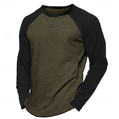 economico magliette di base-Per uomo Maglietta Camicia a Maniche Lunghe Felpa Manica Lunga Girocollo Estate Tinta unica Quotidiano Casual Stile da Strada Blocco di colore All&#039;aperto Streetwear Casual Nero Blu Grigio chiaro