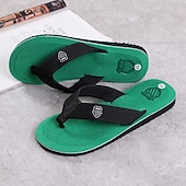 billige Uformelle sandaler-svarte flip-flop-sandaler for menn med polstret såle - komfortabelt uformelt strand- og sommersko