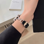 cheap Apple Watch Bands-Leather Link Compatible with Apple Watch band 38mm 40mm 41mm 42mm 44mm 45mm 49mm Metal Clasp Adjustable PU Leather Strap Replacement Wristband for iwatch Ultra 2 Series 9 8 7 SE 6 5 4 3 2 1