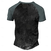 olcso Vicces szavak-Férfi Póló Henley ing Pólók Grafika Színes Gitár Henley Ruházat 3D nyomtatás Hétköznapi Napi Rövid ujjú Gomb lefelé Nyomtatott Sportok Divat Stílusos Szüret