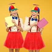 levne Dámské Kostýmy-Tweedle Dee Dum Karnevalový kostým Cosplay kostým Úbory Helikoptérový klobouk Dětské Dospělé Dámské Dívčí cosplay Výkon Párty Podium předvečer Všech svatých Karneval Mardi Gras Jednoduchý karnevalov