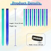 abordables Clip dans les extensions-Droit Clips Cheveux Synthétiques Longue Extension des cheveux A Clipser 12 pcs Résistant à la chaleur Femme