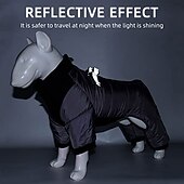 baratos Casacos-casaco de cachorro de inverno com perna d-ring traje reflexivo à prova dwaterproof água roupas de jaqueta de cachorro roupas de neve à prova de vento roupas de inverno forradas de algodão quente para