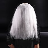 economico Parrucche da festa-Parrucche sintetiche Liscio Con frangia A macchina Parrucca Lungo Bianco Capelli sintetici Per uomo Bianco