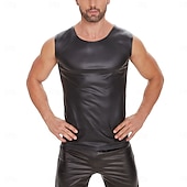 olcso Matt-Póló Bőrruházat Trikó Farsangi jelmez Férfi Matt Spandex Ruha mert Teljesítmény Klub Rúdtánc Mindszentek napja Farsang Felnőttek