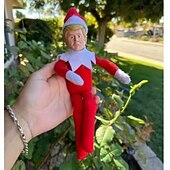 お買い得  トランプグッズ-トランプ クリスマス エルフ 12 インチ - ぬいぐるみ、リアル、面白いノベルティ フィギュア ボブルヘッドで、ホリデーを再び素晴らしいものにしましょう