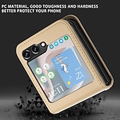 Недорогие Чехлы для Samsung-телефон Кейс для Назначение SSamsung Galaxy Z-флип 6 Z Flip 5 Z Flip 4 Z Flip 3 Откидная крышка Защита от удара Ретро ПК Кожа PU