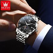 economico Orologi al quarzo-OLEVS Da uomo Orologio al quarzo Creativo Di tendenza Orologio casual Orologio da polso Visualizzazione delle fasi lunari Luminoso Calendario Impermeabile Acciaio Guarda