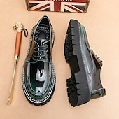 abordables Semi-formel-chaussures oxford à plateforme en similicuir verni pour hommes avec semelle crantée épaisse - chaussures formelles et décontractées élégantes pour le bureau, les événements et les fêtes