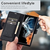 Недорогие Чехлы для Samsung-телефон Кейс для Назначение SSamsung Galaxy S24 S24 Ultra Plus S24 ФЭ S23 S22 S21 S20 Ultra Plus FE A54 A34 A14 А53 A52 Samsung A13 5G Откидная крышка со стендом Магнитный Разъем для карты Ретро