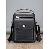 economico Borselli da uomo-borsa a tracolla vintage in similpelle marrone da uomo – borsa a tracolla compatta con più tasche per viaggi, lavoro e uso quotidiano