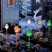 levne venkovní vánoční osvětlení-6KS solární svátková zahradní bodová světla sněhulák Santa a sobi zahradní světla venkovní voděodolná dekorace yardu chodník krajinná světla