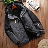 preiswerte Softshell-, Fleece- &amp; Wanderjacken-Herren 3-in-1-Jacken wandern Skijacke Winter Draussen Fleecejacke für Wanderer Winter Draussen warm Wasserdicht Windundurchlässig Abnehmbares Vlies Kapuzenshirt Windbreaker Windjacke Trench Coat