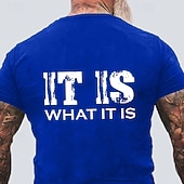  Ανδρικό Γραφικό T-Shirt - 'Είναι όπως είναι' - Κοντομάνικο Γραφικό T-Shirt με Μήνυμα Στυλ