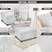 cheap Sofa Cover-Ottoman Cover Square,XX-Large Thick and Stretchable Ottoman Slipcover for Oversized Square Ottomans,Extra Large Furniture Protector and Foot Stool Cover for Living Room Decor