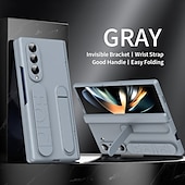 お買い得  サムスン用ケース-電話 ケース 用途 Zフォールド7 Zフォールド6 Z Fold 5 Z Fold 4 Z Fold 3 バックカバー スタンド付き 耐衝撃 レトロ風 PC シリコーン
