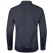 preiswerte Businesshemden für Herren-Herren Geometrisch Hemd Oberhemd Knopfhemd Langarm Sport Business-Casual B¨¹ro Arbeit Täglich Frühling Herbst Umlegekragen Schwarz