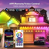 abordables Lumières intelligentes-Lampes LED encastrées intelligentes lumières extérieures permanentes Eternity avec application télécommande Wifi Bluetooth lumières d&#039;avant-toit RGBIC étanches IP67 pour éclairage extérieur de maison