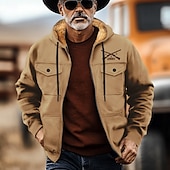 baratos moletons 3d masculinos-Homens Cowboy Tosão Moletons Moletom Moletom com capuz Com Capuz Moda Impressão 3D Feriado Streetwear Preto Marron Zíper Bolsos Outono Inverno Designer