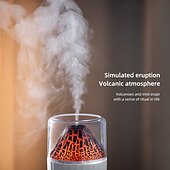 billiga Luftfuktare-vulkanisk luftfuktare hem sovrum regnbåge atmosfär ljus aromaterapi maskin liten stationär låga luftfuktare