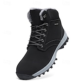 baratos Botas de caminhada-botas de inverno masculinas impermeáveis e isoladas com sola de borracha antiderrapante e forro de pele sintética para caminhadas ao ar livre