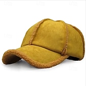 abordables Casquette de baseball pour homme-Homme Casquette de Baseball Chapeaux d&#039;hiver Bonnet chaud d&#039;hiver Noir Jaune Coton Ajustable Mode Usage quotidien Festival Couleur unie / unie Décontracté / Quotidien