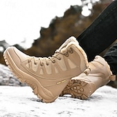 baratos Botas de combate-botas táticas de inverno masculinas – botas de neve quentes, forradas com pele sintética, impermeáveis, de cano alto e com sola antiderrapante, ideais para caminhadas ao ar livre e clima frio