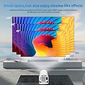 halpa Projektorit-langaton ohjain bluetooth projektori android 13 sähköinen tarkennus full hd 720p tuki 1080p resoluutio 4k video wifi 6 2.4/5g dual band wifi bluetooth 5.4 tuki näytön skaalaustuki 4-pisteen tra