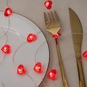 cheap Battery String Lights-Valentine&#039;s Day Decor 2M 20LED Fairy Lights Red Pink White Heart Lights String Battery Operated Valentines Decorations Heart Fairy Lights Romantic Decor Home Bedroom