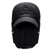 preiswerte Herrenhüte-Herren Trappermütze Wintermützen Winter Beanie Schwarz Blau Polyester Einstellbar Gemütlich Freizeitskleidung Ausgehen Solide / einfarbig Warm