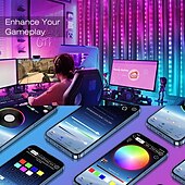 ieftine Conectat Electric-lumina cortină cu LED magic de Crăciun control prin bluetooth control punct aplicație lumini șir din piele 2x2m 200leds 3x3m 300leds Crăciun nuntă casă de vacanță dormitor sufragerie balcon