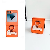 cheap Samsung Cases-Phone Case For Z Flip 6 Z Flip 5 Z Flip 4 Z Flip 3 Ring Buckle Shockproof Retro TPU Silicone