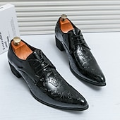 baratos Formal-sapatos masculinos para baile de formatura - oxfords de couro sintético com padrão floral azul vibrante para uso formal e de festa