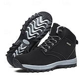 baratos Botas de caminhada-botas de inverno masculinas impermeáveis e isoladas com sola de borracha antiderrapante e forro de pele sintética para caminhadas ao ar livre