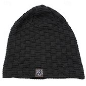 cheap Beanie Hat-Men&#039;s Unisex Beanie Hat Winter Hats Beanies Skull Cap Knit Hat Black Wine Acrylic Fibers Knitted Cozy Daily Wear Going out Solid / Plain Color Warm