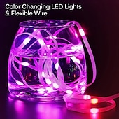 ieftine Conectat Electric-lumina cortină cu LED magic de Crăciun control prin bluetooth control punct aplicație lumini șir din piele 2x2m 200leds 3x3m 300leds Crăciun nuntă casă de vacanță dormitor sufragerie balcon