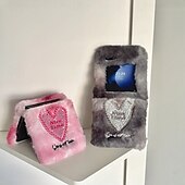 baratos Capa Samsung-telefone Capinha Para Z Flip 7 Z Virar 6 Z Flip 5 Z Flip 4 Z Flip 3 Capa traseira Antichoque Retro Felpudo