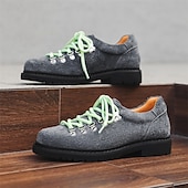 abordables Baskets-chaussures de randonnée en daim marron pour hommes - style vintage avec design à lacets roses et semelle durable pour les aventures en plein air