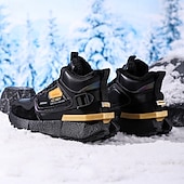 economico Sneakers da uomo-sneakers alte invernali da uomo con fodera in pelliccia sintetica – caldi stivali da neve con lacci per attività all&#039;aperto, suola impermeabile e antiscivolo, elegante design beige