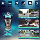 abordables Électronique automobile-Écran tactile de 9 pouces pour Apple CarPlay Android Auto Mirror Link Bluetooth Récepteurs radio stéréo de voiture portables Navigation GPS avec caméra de tableau de bord 4K 1080p Caméra de recul