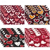 cheap Placemats &amp; Coasters &amp; Trivets-Valentine&#039;s Day Placemats Set of 4 Romantic and Decorative Table Mats Featuring Heart or Rose Patterns Durable and Heat-Resistant Perfect for Adding a Touch of Love to Your Dining Table Decor