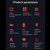 abordables Relojes inteligentes-EX100 Reloj inteligente 1.95 pulgada Smartwatch Reloj elegante Bluetooth Podómetro Recordatorio de Llamadas Seguimiento del Ejercicio Compatible con Android iOS Mujer Hombre Larga espera Llamadas con