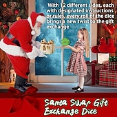 levne Ozdoby-vánoční výměna dárků s výměnou dárků kostky, výměnná kostková hra, výměnná kostková hra, výměna dárků na vánoční večírek, 12 různých stran, vánoční skupinová společenská hra