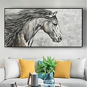 preiswerte Tiergemälde-Ölgemälde „Pferd“, handgemalt, abstraktes Tier-Ölgemälde auf Leinwand, modernes Ölgemälde, Pferd, Tier, handgemalt, großes Tiergemälde, Wandkunst, Gemälde für die Heimdekoration