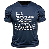 levne Vtipná trička pro muže-Muži hrubý urážlivý nový rok vtipný slang tričko s krátkým rukávem tričko 3D tisk crew neck tričko módní athleisure ulice sporty venkovní každodenní černá modrá zelená léto jaro oblečení oděv S M L XL